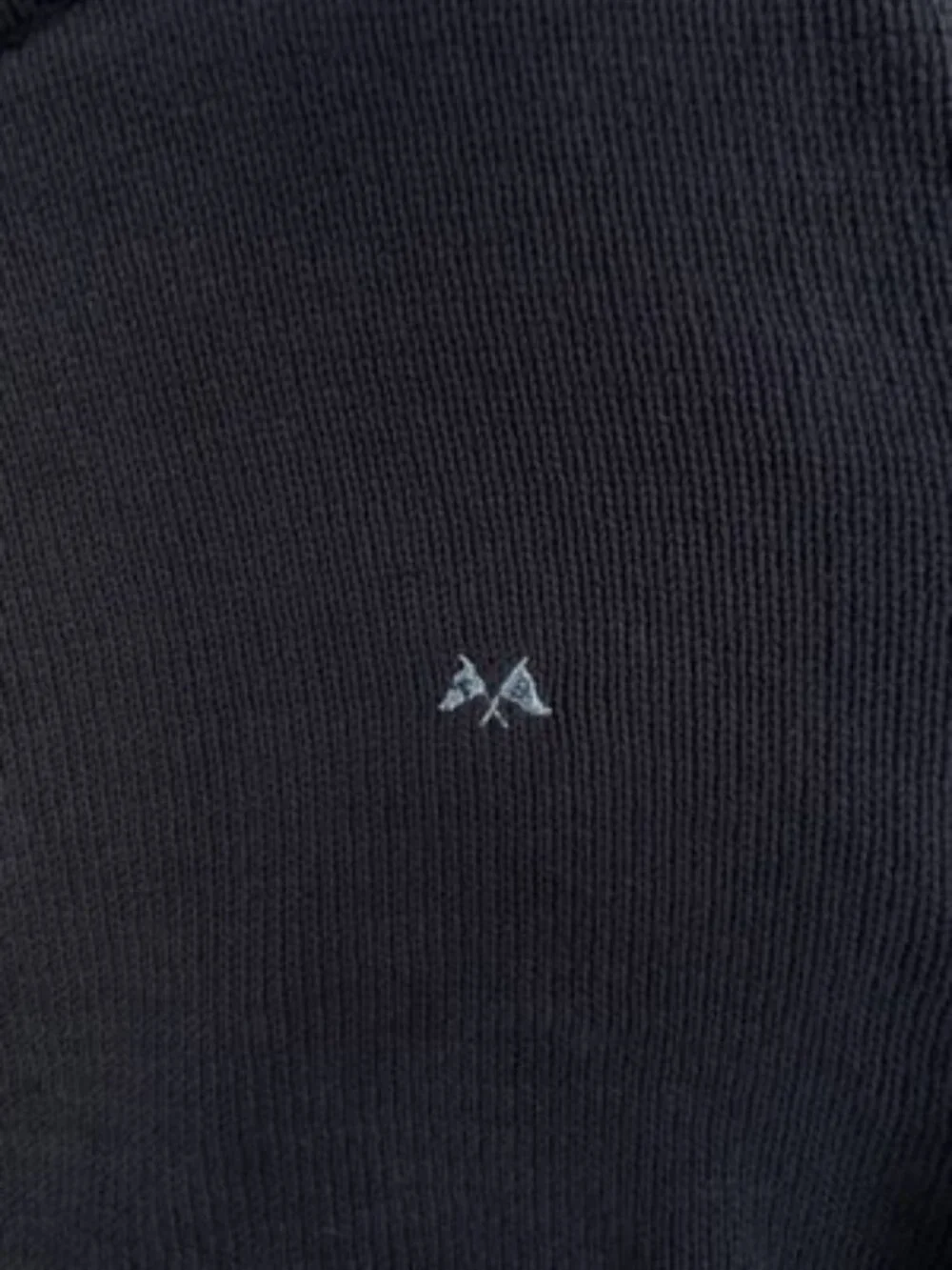 Thomas Burberry Crew Neck Logo Long Sleeve Blue Pullover Men Large Sweater Knit